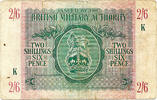 British Military Authority 2/6 Shillings / Half Crown Block K = Morocco, Algeria, Tunesia -