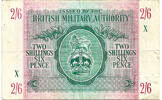 British Military Authority 2/6 Shillings / Half Crown Block X = Yugoslavia - RARE -