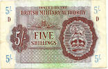 British Military Authority 5 Shillings / Crown Block D = Tripolitania -