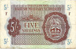 British Military Authority 5 Shillings / Crown Block F = Tripolitania -