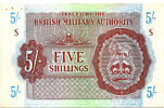 British Military Authority 5 Shillings / Crown Block S = Italy, Sicily -