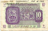 10 Lire 1943-1951 Military Authority in Tripolitania Series T - Ink VF