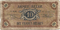 10 Francs 1946 Belgium Armée Belge / MILITARY OCCUPATION OF GERMANY F +