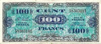 France 100 Francs AMC- 1st Issue - Supplemental French Franc Currency - Émis en France on front -