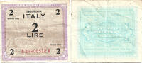 Italy 2 Lire Allied Occupation - Without printer's Code Letter -