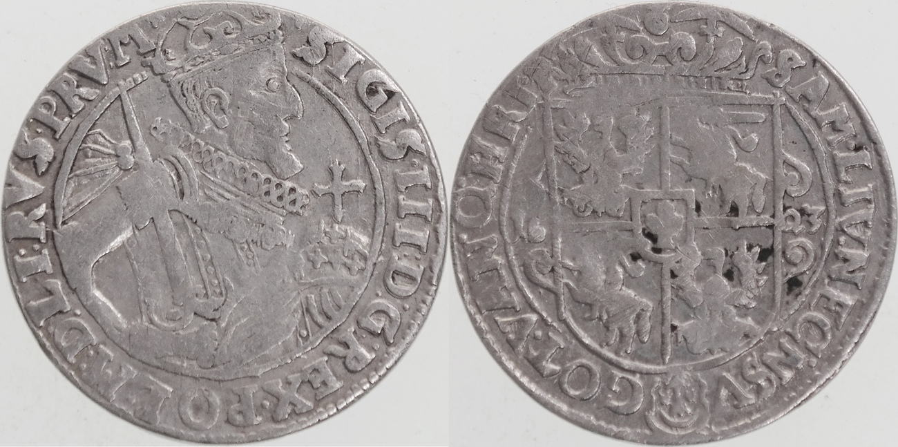 Polen Ort (1/4 Taler) 1623 Sigismund III. 1587-1632 schön-sehr schön
