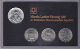 DDR 20 Mark + 3 x 5 Mark Themensatz Martin Luther-Ehrung