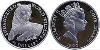 Cook Islands 50 Dollars Silber Bedrohte Tierwelt, Tiger -