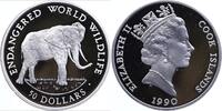 Cook Islands 50 Dollars Silber Bedrohte Tierwelt, Elefant -
