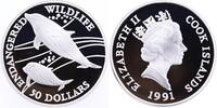 Cook Islands 50 Dollars Silber Bedrohte Tierwelt, Delphine -