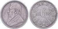 Südafrika 6 Pence Silber Paul Krüger -