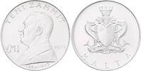 1 Pound Lira Silber 1973 Malta Temi Zammit Stempelglanz BU