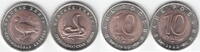 Russland 2 x 10 Rubel Rothalsgans + Schlange/Kobra