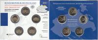 5 x 2 Euro 2007 A/D/F/G/J Deutschland 5 x 2 Euro Gedenkmünzenset 2007, Schloss Schwerin Stempelglanz im Originalfolder mit Folie