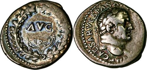 Denarius 71 AD from Emperor Vespasian