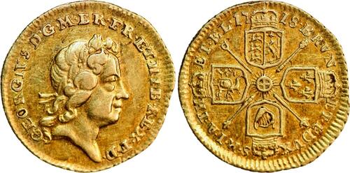 1718 Great Britain, 1/4 guinea (gold!)