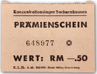 0,50 Reichsmark Sachsenhausen 1938-1945
