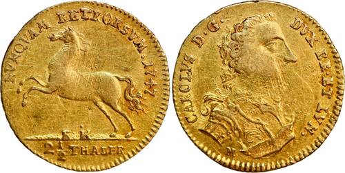 2 1/2 thaler 1747 Germany (gold!)