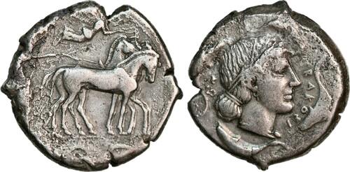 Tetradrachm 450-440 BC v. Chr. from Syracuse in Sicily (ca. 450-440 BC)
