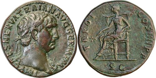Sestertius 100 AD from Emperor Trajan