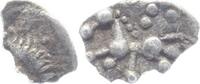 Kleinsilber der Vindeliker Kleinsilber Typ Manching M 2. (Kopf l., gescheitelte Haarkalotte, Scheitelpkt.)