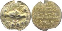 Miscellanea 1711 Hochzeits-Medaillen. altvergoldet, 2ausgebrochene Henkel, sehr schön