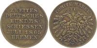 Deutsche Bundesschiessen Messing - Comité-Marke 1 Deutsches Bundesschiessen Bremen 1865 (2.). -