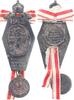 Deutsche Bundesschiessen 2-teiliges, versilb., tragbares Abzeichen (bei Jorgum & Trefz) Deutsches Bundesschiessen Frankfurt 1912 (17. u. 50-Jähr....