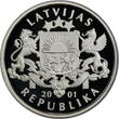 1 lats Latvia  2001, PCGS PR69, "XIX winter Olympics, Salt Lake City - Hockey"