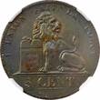 5 centimes Belgium  1837, NGC MS63 BN, "King Leopold I (1832 - 1865)"