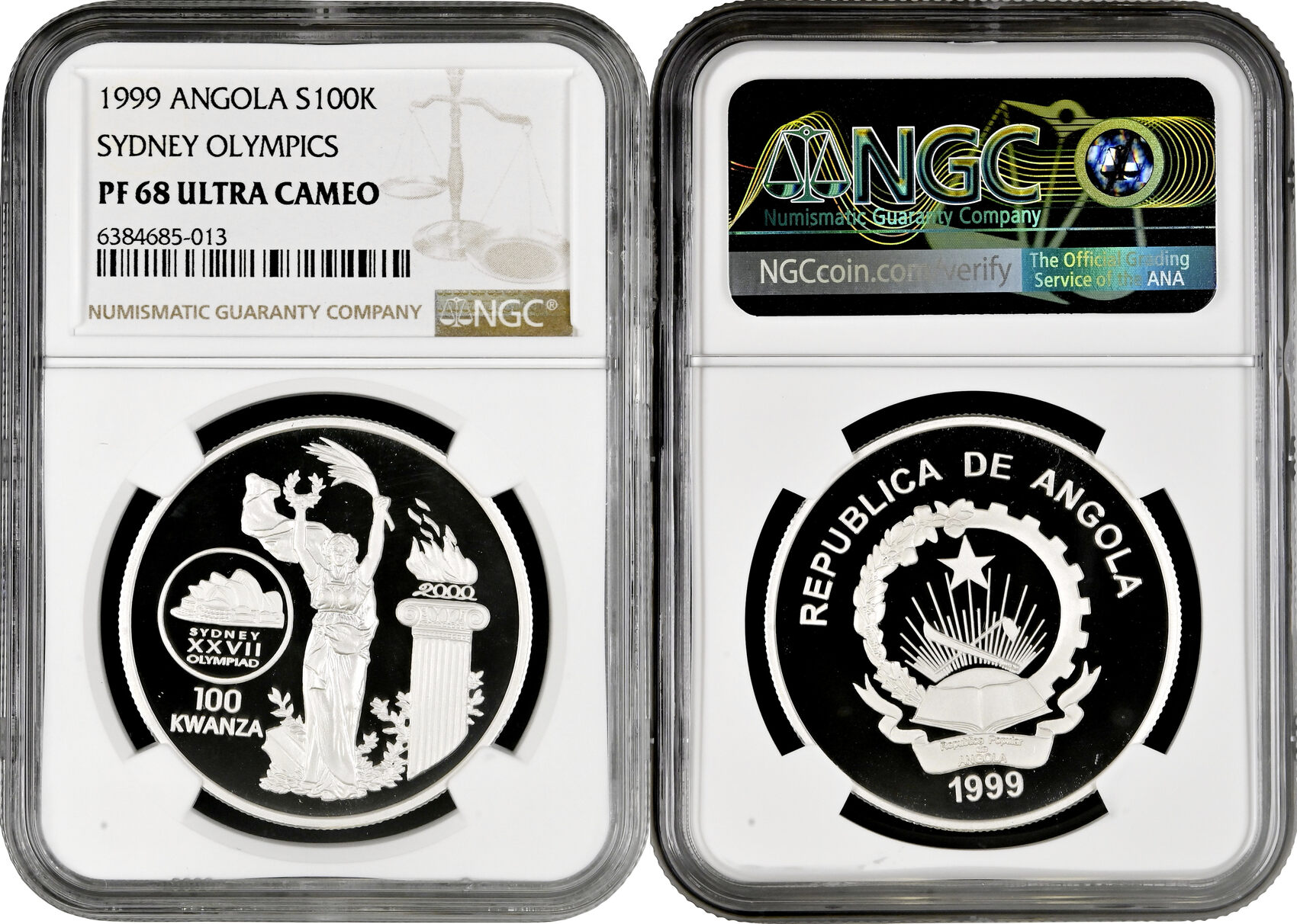 100 Kwanzas Angola 1999 NGC PF68 UC XXVII Summer Olympic Games 100-kwanzas-angola-1999-ngc-pf68-uc-xxvii-summer-olympic-games