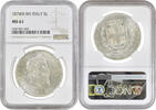 5 lire Italy 1874 M, NGC MS61, King Vittorio Emanuele II (1861 - 1878) -