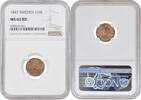 1/6 skilling Sweden banco 1847, NGC MS63 RD, King Oscar I (1844 - 1859) -