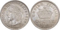 20 centimes France 1867 A, BU, Emperor Napoleon III (1852 - 1870) -