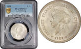 5 francs Luxembourg 1929, PCGS MS65, Grand Duchess Charlotte (1918 - 1964) -