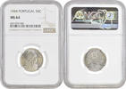 50 centavos Portugal 1944, NGC MS64, Portuguese Republic (1910 - 1969) -