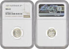 3 pence Australia 1927, NGC MS63, King George V (1911 - 1936) -