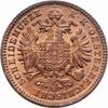 1 kreuzer Austria 1885, NGC MS65 RD, Emperor Franz Joseph I (1848 - 1916) Top Pop -