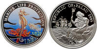 5 dollars Palau 1995, PROOF, Marine Life Protection - Sea Horse Box/COA -