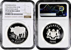 15 ringgit Malaysia 1976, NGC PF69 UC, World Wildlife Conservation - Malaysian Gaur -
