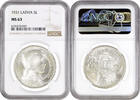 5 lati Latvia 1931, NGC MS63, First Republic (1922 - 1940) -