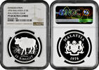 15 ringgit Malaysia 1976, NGC PF68 UC, World Wildlife Conservation - Malaysian Gaur -