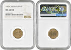 1 pfennig Germany 1907 E, NGC MS64 RB, German Empire (1871 - 1922) Top Pop -