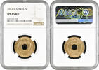 5 cents 1952 British East Africa  1952, NGC MS65 RD, King George VI (1937 - 1952)