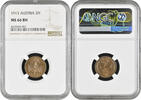 2 heller Austria 1913, NGC MS66 BN, Emperor Franz Joseph I (1848 - 1916) Top Pop -