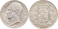 20 centimes Belgium 1853 LW, AU, King Leopold I (1832 - 1865) -