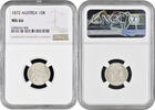 10 kreuzer Austria 1872, NGC MS66, Emperor Franz Joseph I (1848 - 1916) -