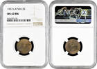 2 santimi Latvia 1937, NGC MS62 BN, First Republic (1922 - 1940) -