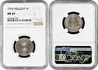 5 centesimos Uruguay 1924, NGC MS65, Peso (1862 - 1974) -