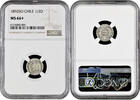 Chile 1/2 decimo So, NGC MS66+, Republic of Chile (1851 - 1898) Top Pop -
